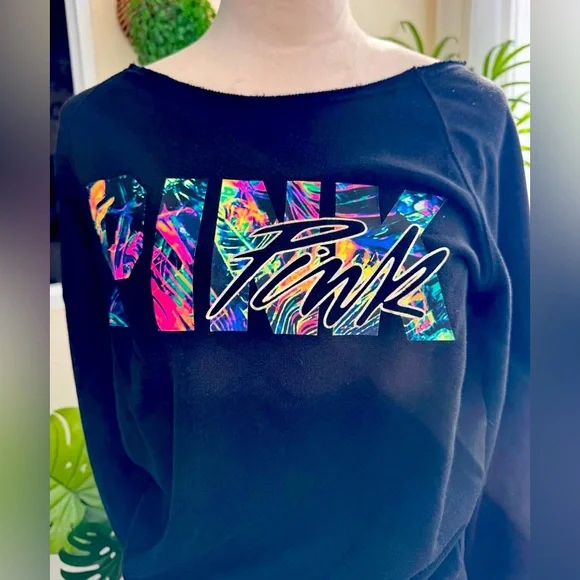 PINK VICTORIA’S SECRET Oversized Off The Shoulder Tropical Design - Picture 3 of 7